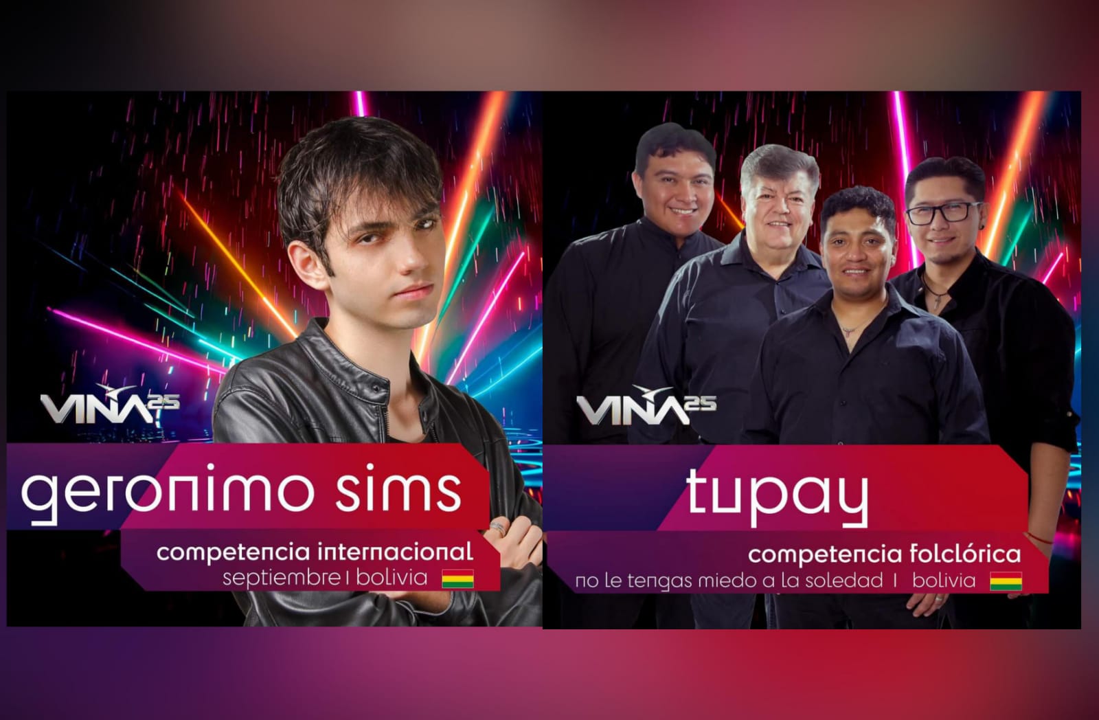 Tupay y Gerónimo Sims representarán a Bolivia en Viña del Mar