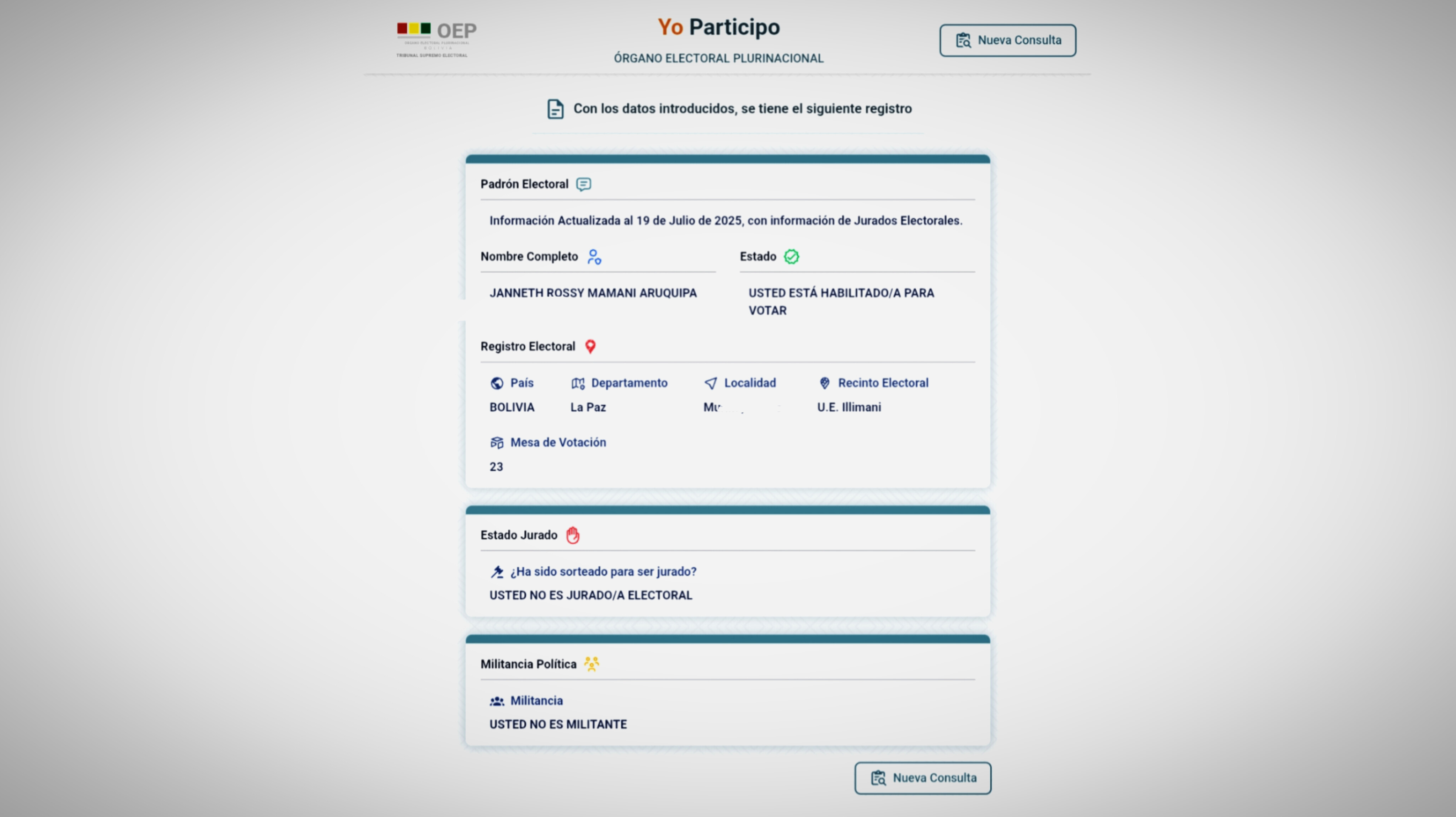 Consulta si eres jurado electoral