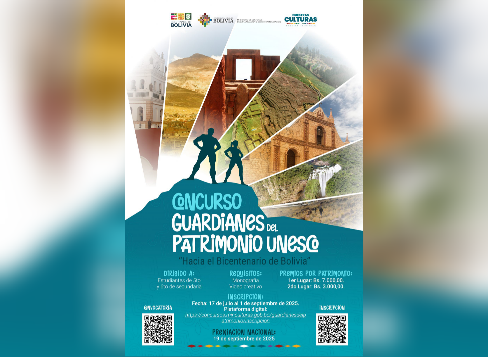 Concurso para estudiantes: ¡Conviértete en Guardián del Patrimonio de Bolivia!