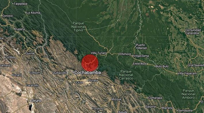 Cochabamba suma tres sismos en menos de un mes