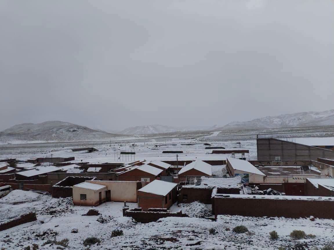 Nevada en San Pablo de Lípez, departamento de Potosí.