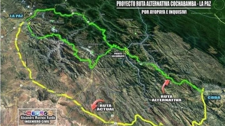Diputados aprueban ley para priorizar ruta alterna entre La Paz y Cochabamba