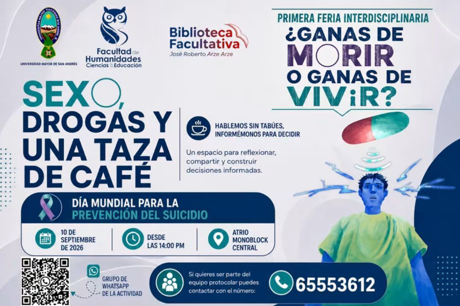 UMSA realizará feria interdisciplinaria sobre prevención del suicidio este 10 de septiembre