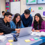 Hackatón jóvenes con computadoras